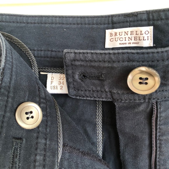 Brunello Cucinelli Navy Blue Ankle Trousers 0 2 - Picture 8 of 9